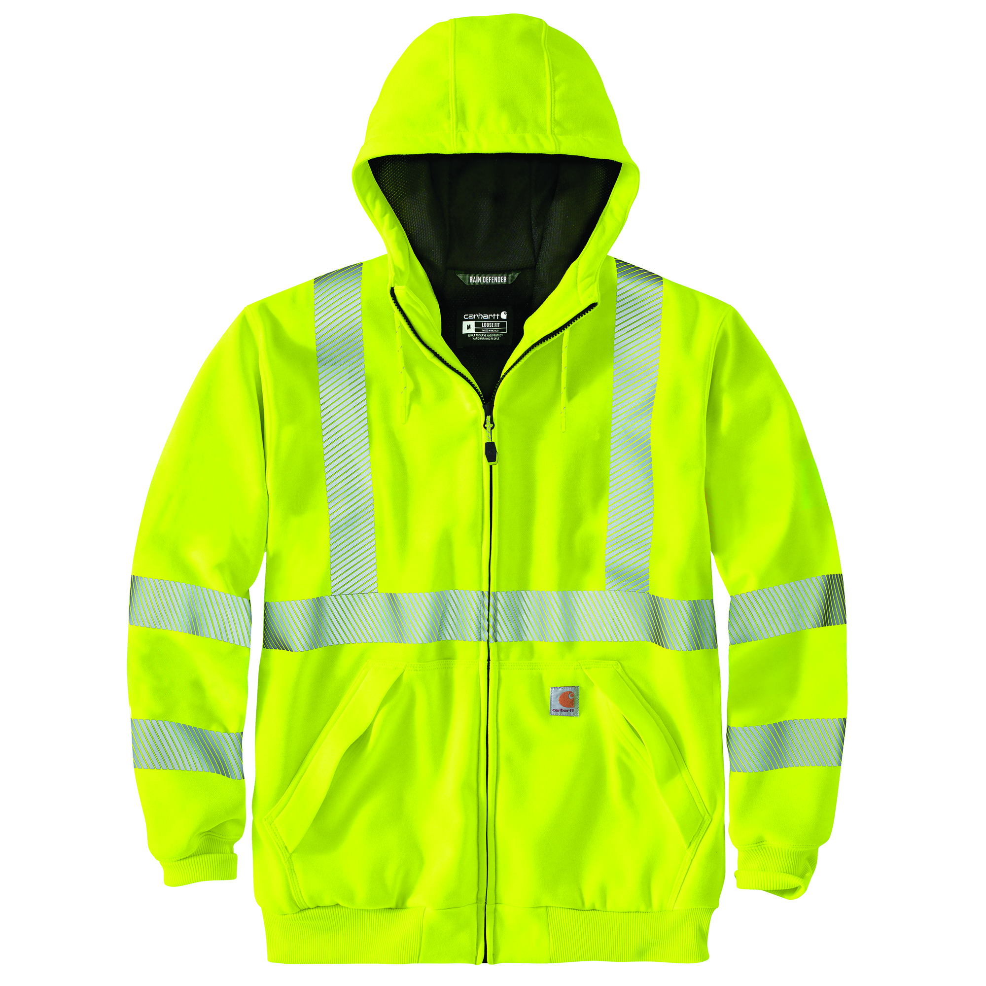 Carhartt 104988 - High-Visibility Loose Fit Midweight Thermal-Lined Full-Zip Class 3 Sweatshirt (with logo screenprinted on left chest)
