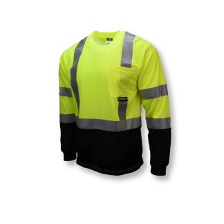 Radians ST21B Type R Class 3 Long Sleeve Black Bottom Hi-Vis T-Shirt (with logo screenprinted on pocket)