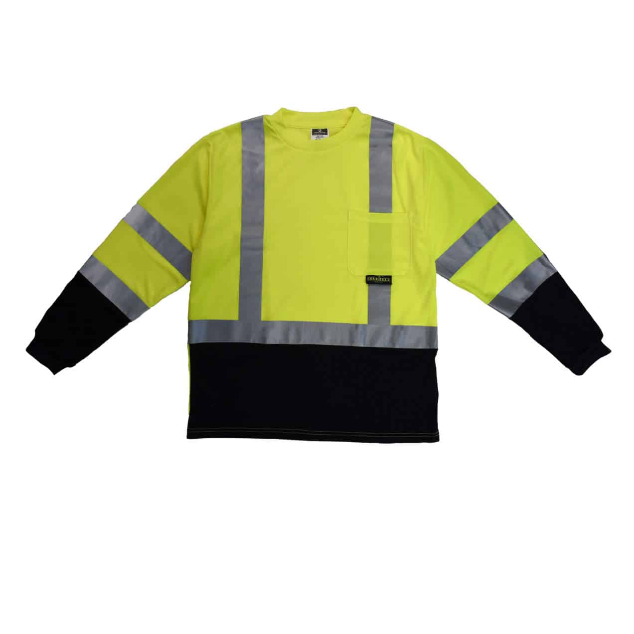 Radians ST21B Type R Class 3 Long Sleeve Black Bottom Hi-Vis T-Shirt (with logo screenprinted on pocket) - Image 6