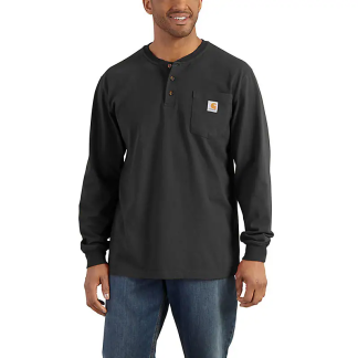 Carhartt K128 - Loose Fit Heavyweight Long Sleeve Pocket Henley T-Shirt