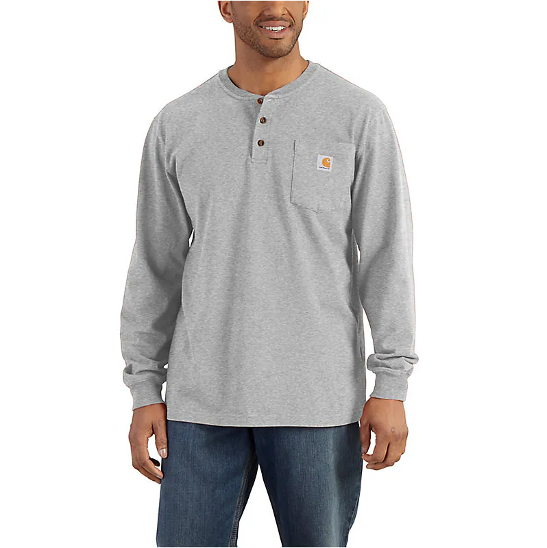 Carhartt K128 - Loose Fit Heavyweight Long Sleeve Pocket Henley T-Shirt - Image 5