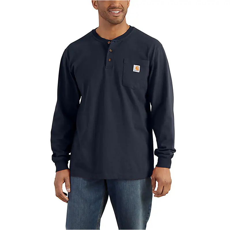 Carhartt K128 - Loose Fit Heavyweight Long Sleeve Pocket Henley T-Shirt - Image 4