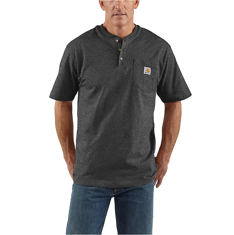 Carhartt K84 - Loose Fit Heavyweight Short Sleeve Pocket Henley T-Shirt - Image 3