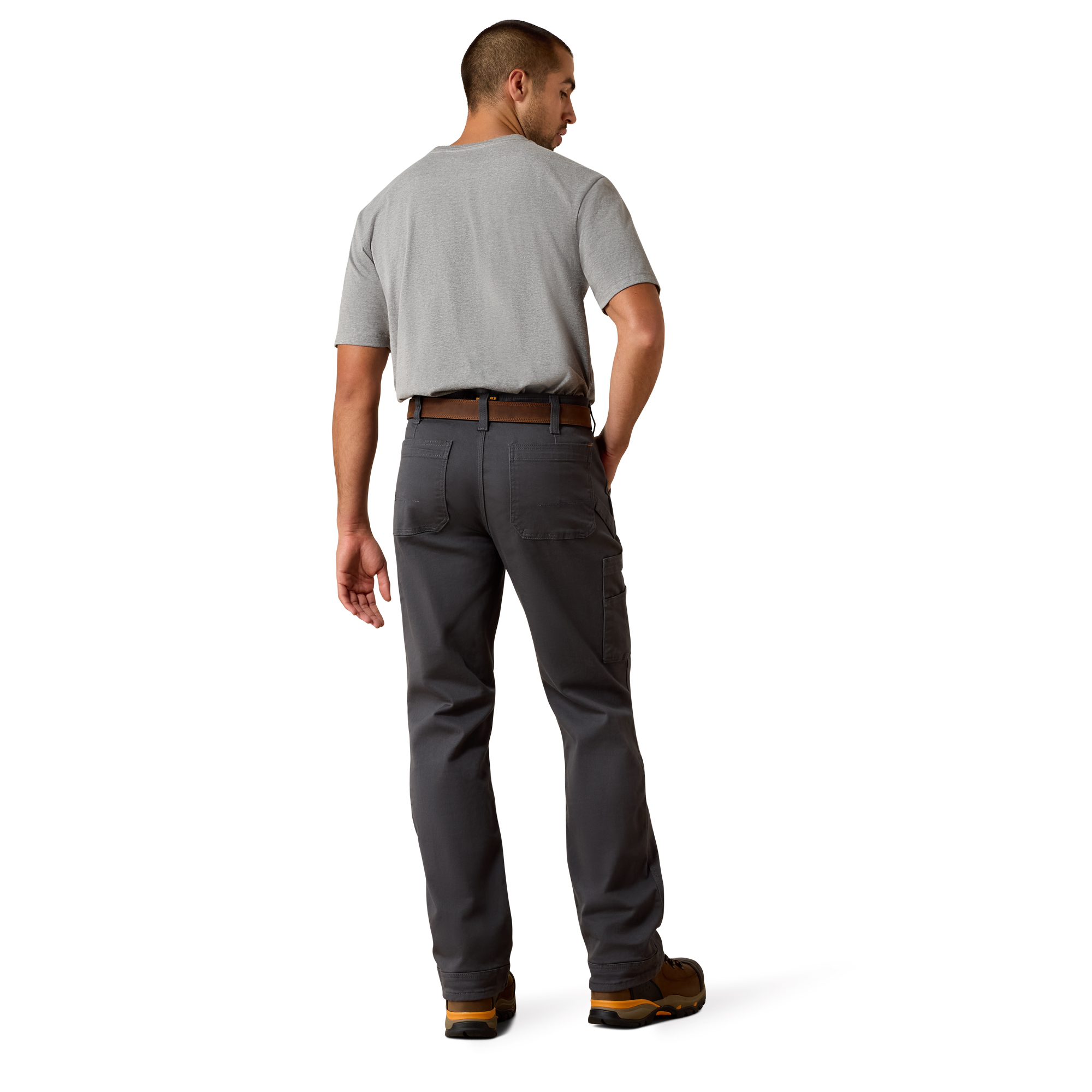 Ariat Rebar M4 Relaxed DuraStretch Washed Twill Dungaree Boot Cut Pant (Rebar Grey) - Image 7