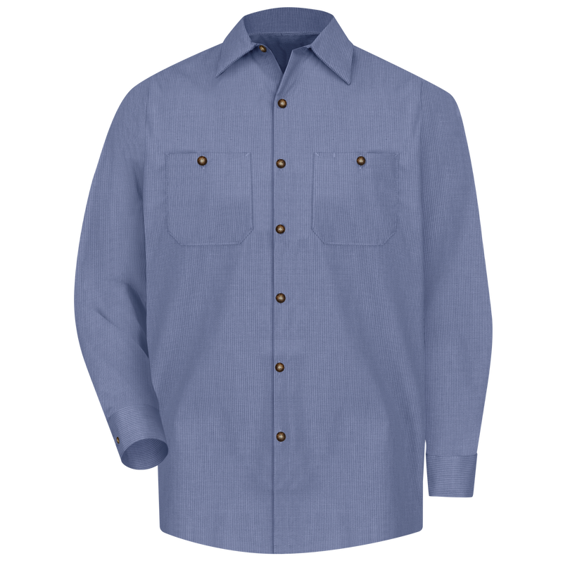 Red Kap Men's Long Sleeve Geometric Microcheck Work Shirt – SP14-MICRO-CHECK (includes City of Coon Rapids logo screenprinted on pocket) - Image 2