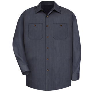 Red Kap Men's Long Sleeve Geometric Microcheck Work Shirt – SP14-MICRO-CHECK (includes City of Coon Rapids logo screenprinted on pocket)