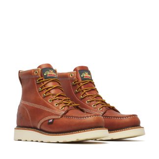 Thorogood American Heritage – 6″ Tobacco Moc Toe – MAXWear Wedge™