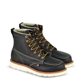 Thorogood 6 inch Black Moc Toe